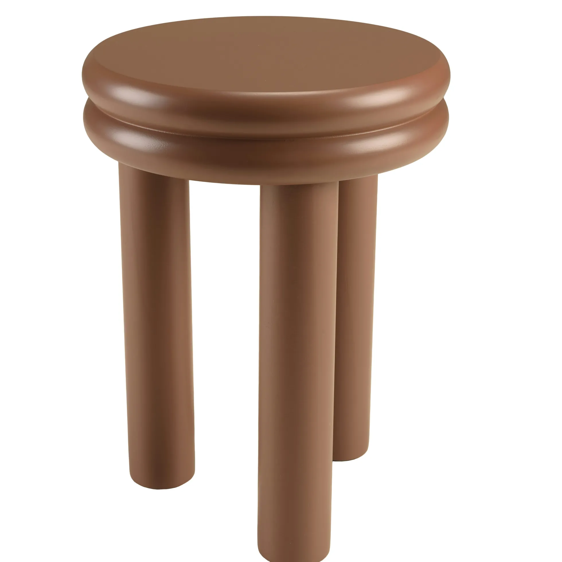 Table d'appoint ronde en bois peint terracotta D35cm CASTILLE