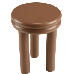 Table d'appoint ronde en bois peint terracotta D35cm CASTILLE