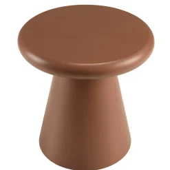 Table d'appoint ronde en bois peint terracotta D40cm CASTILLE