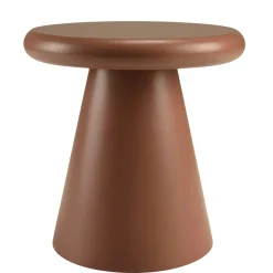 Table d'appoint ronde en bois peint terracotta D40cm CASTILLE