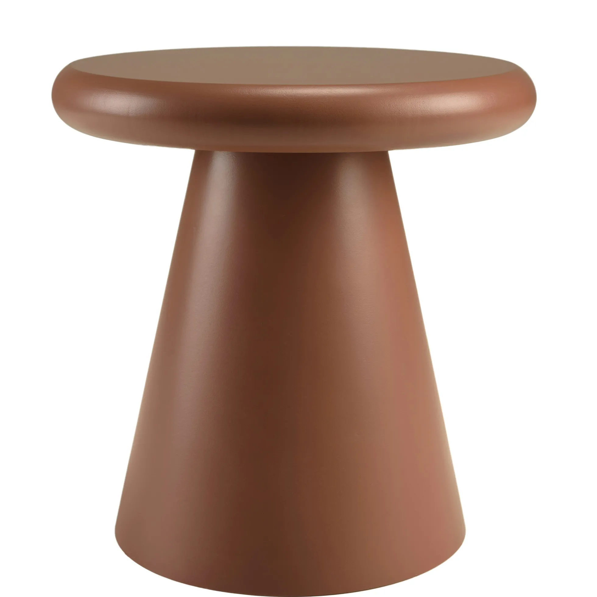 Table d'appoint ronde en bois peint terracotta D40cm CASTILLE