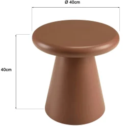 Table d'appoint ronde en bois peint terracotta D40cm CASTILLE