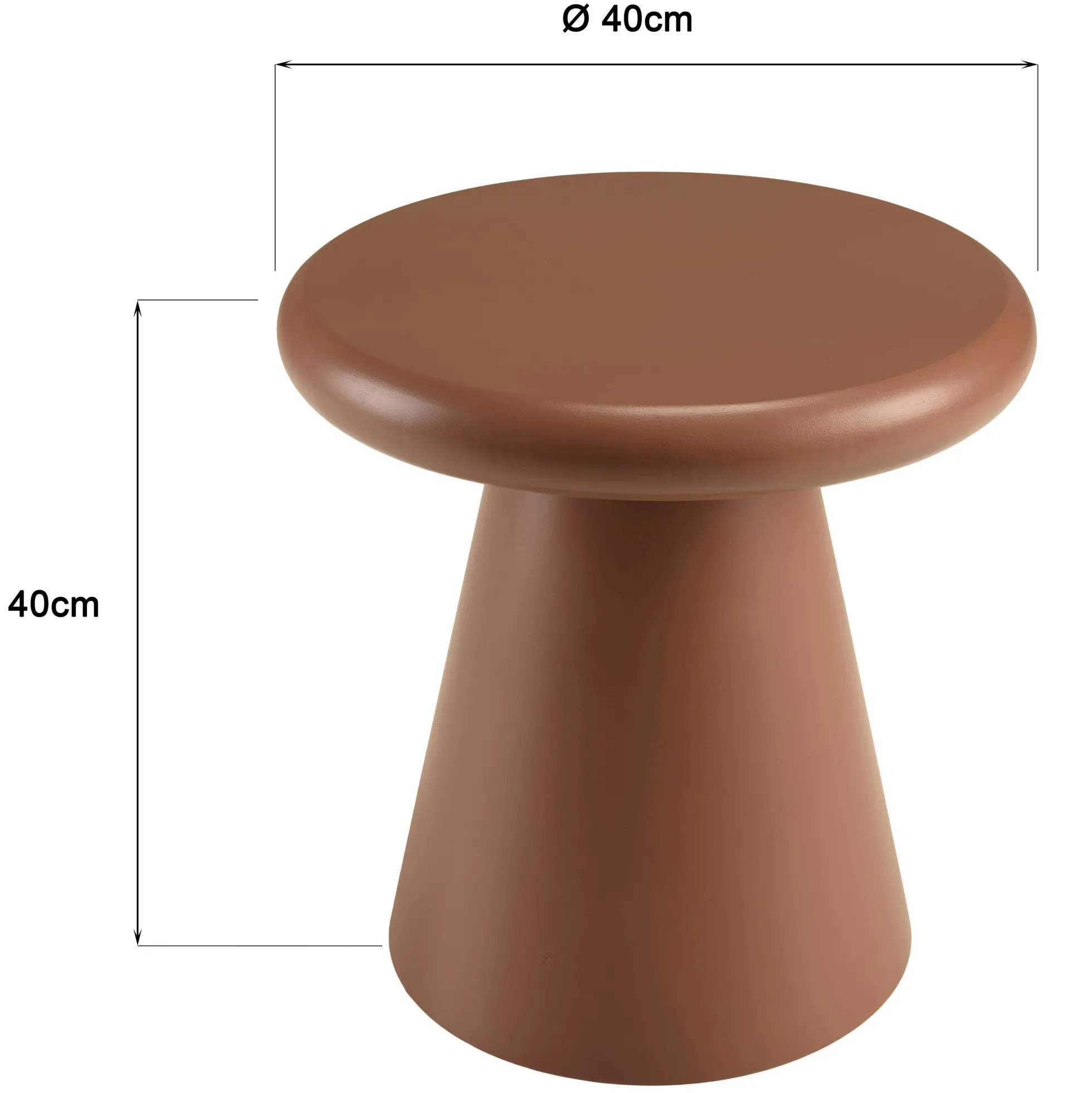 Table d'appoint ronde en bois peint terracotta D40cm CASTILLE