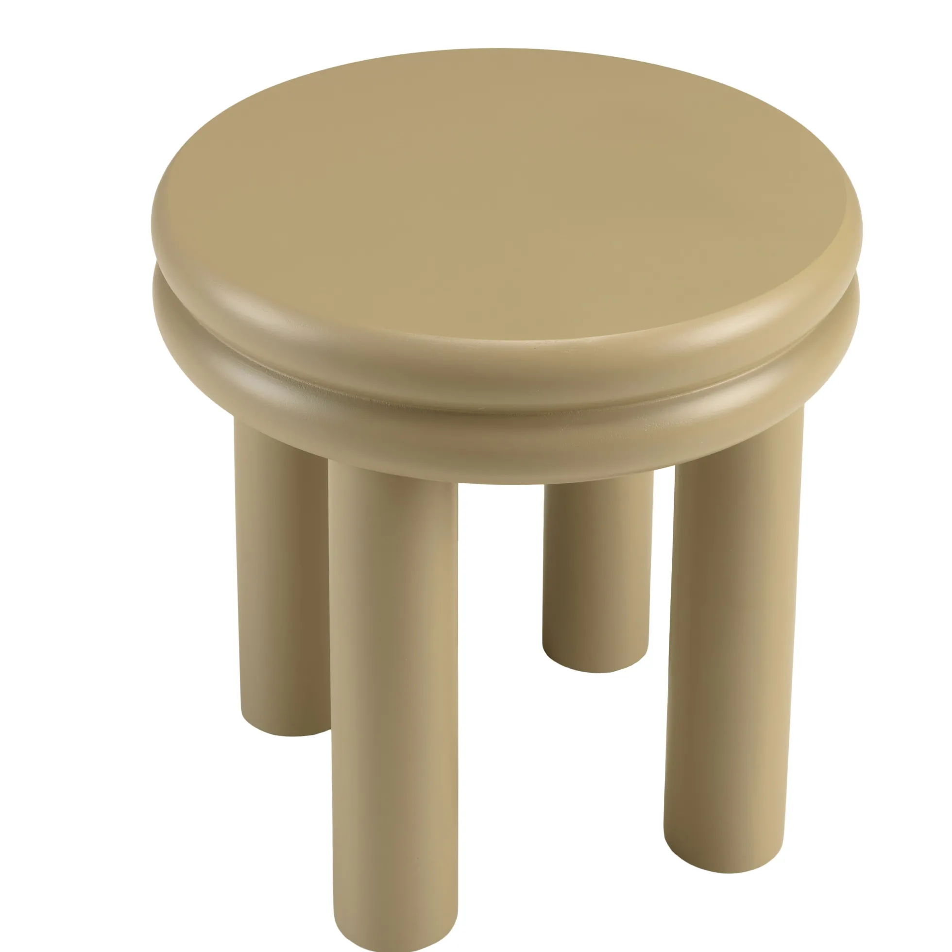 Table d'appoint ronde en bois peint taupe D40cm CASTILLE