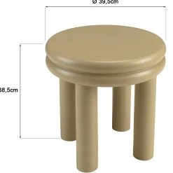 Table d'appoint ronde en bois peint taupe D40cm CASTILLE