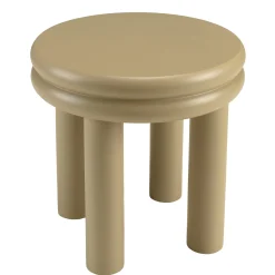 Table d'appoint ronde en bois peint taupe D40cm CASTILLE
