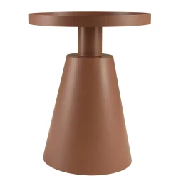 Table d'appoint ronde en bois peint terracotta CASTILLE