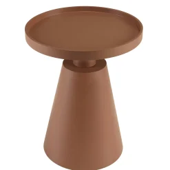 Table d'appoint ronde en bois peint terracotta CASTILLE