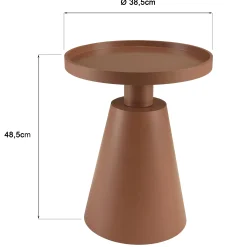 Table d'appoint ronde en bois peint terracotta CASTILLE