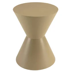 Table d'appoint ronde en bois peint taupe D35cm CASTILLE