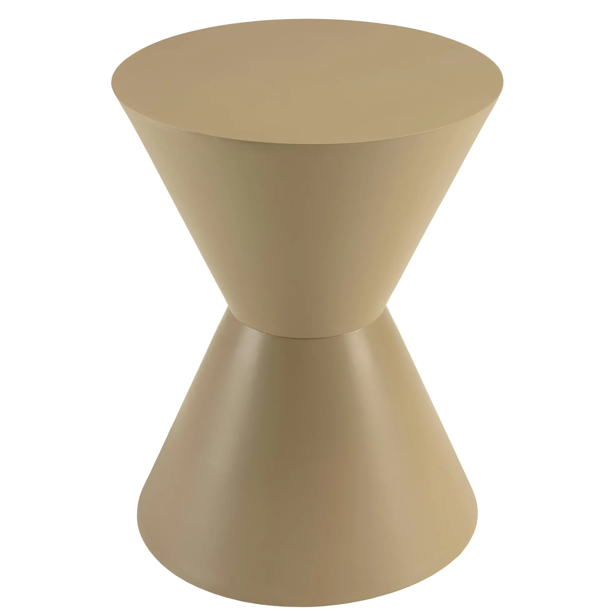 Table d'appoint ronde en bois peint taupe D35cm CASTILLE