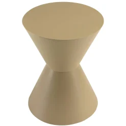 Table d'appoint ronde en bois peint taupe D35cm CASTILLE