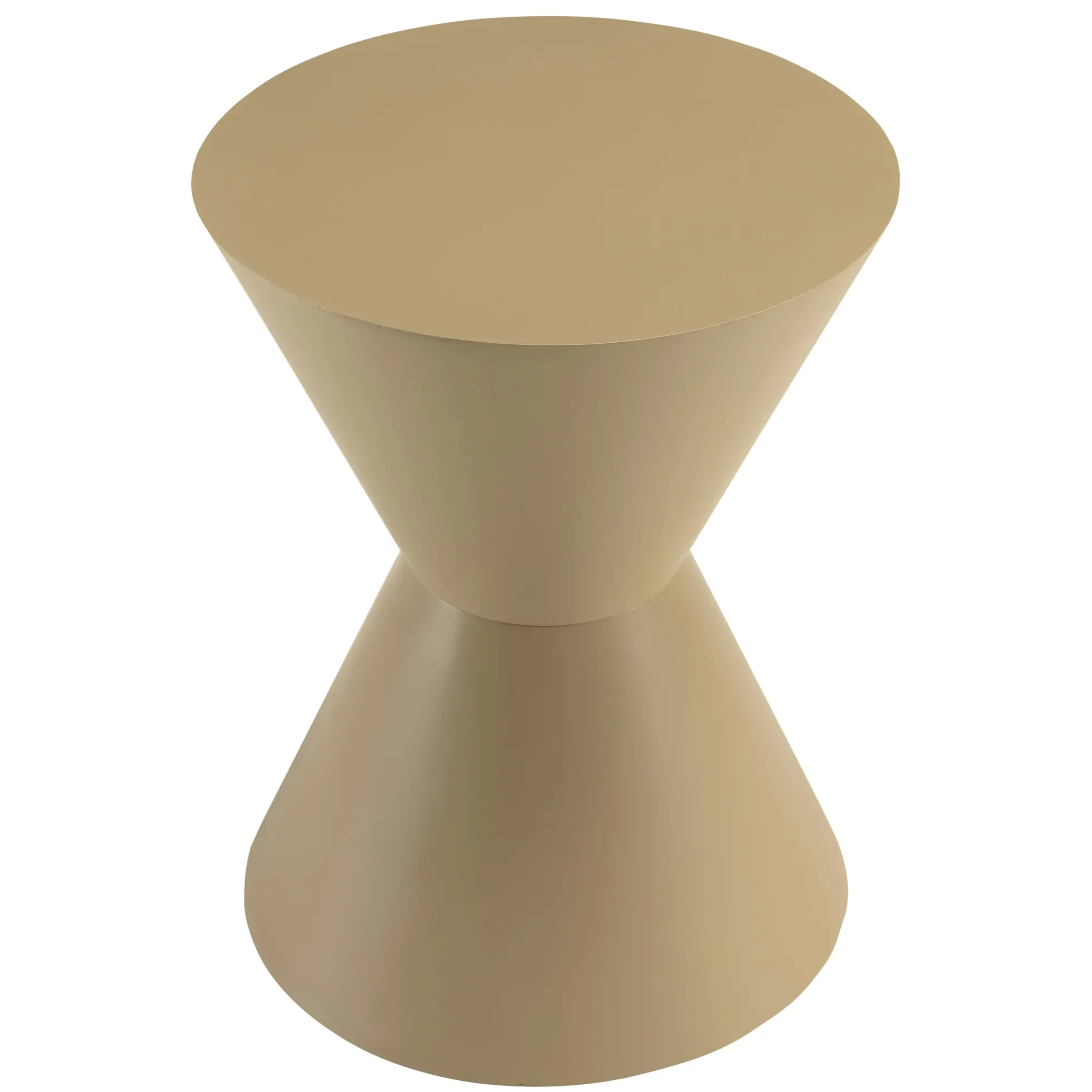 Table d'appoint ronde en bois peint taupe D35cm CASTILLE