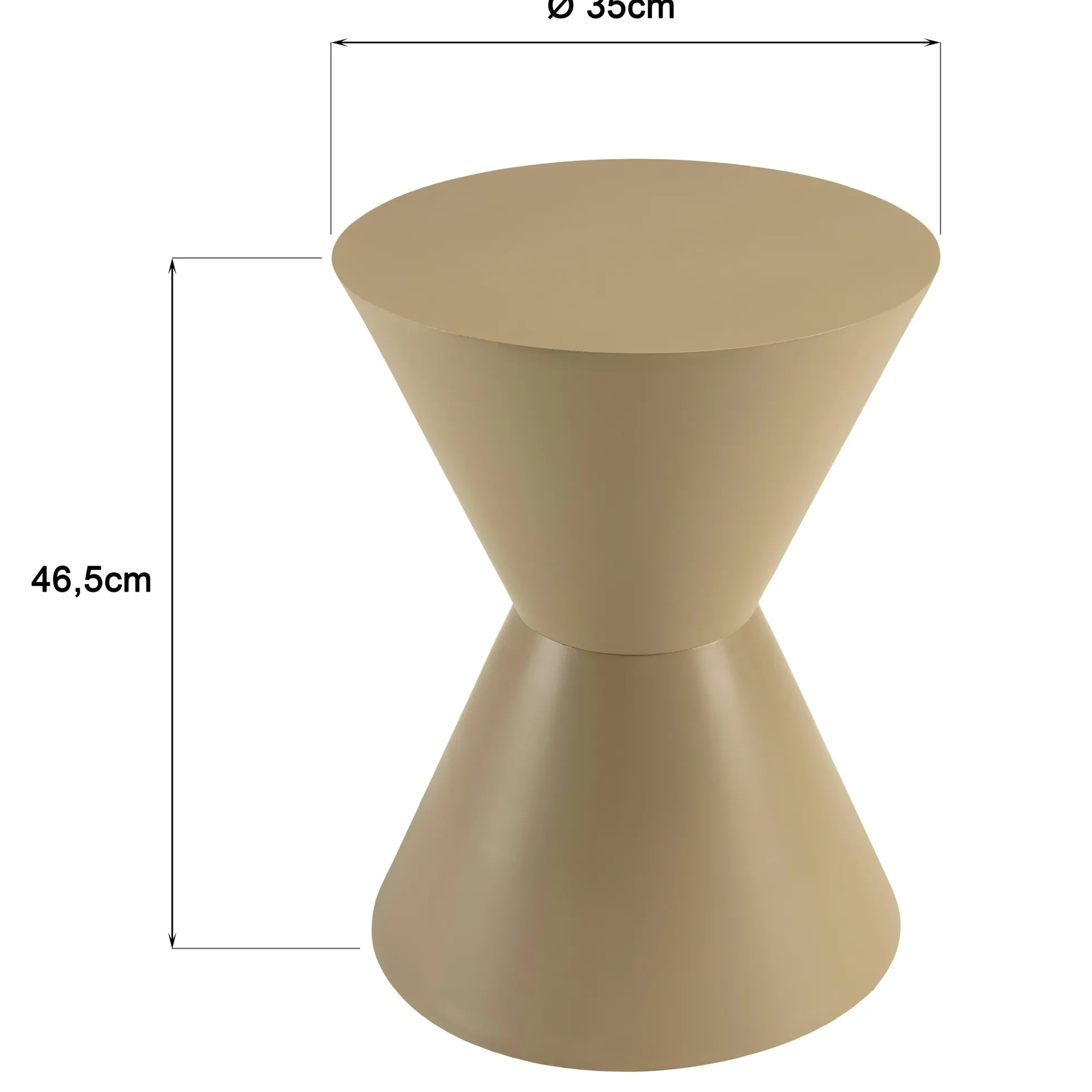 Table d'appoint ronde en bois peint taupe D35cm CASTILLE