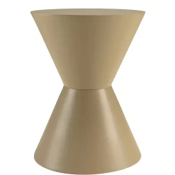 Table d'appoint ronde en bois peint taupe D35cm CASTILLE