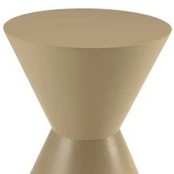 Table d'appoint ronde en bois peint taupe D35cm CASTILLE