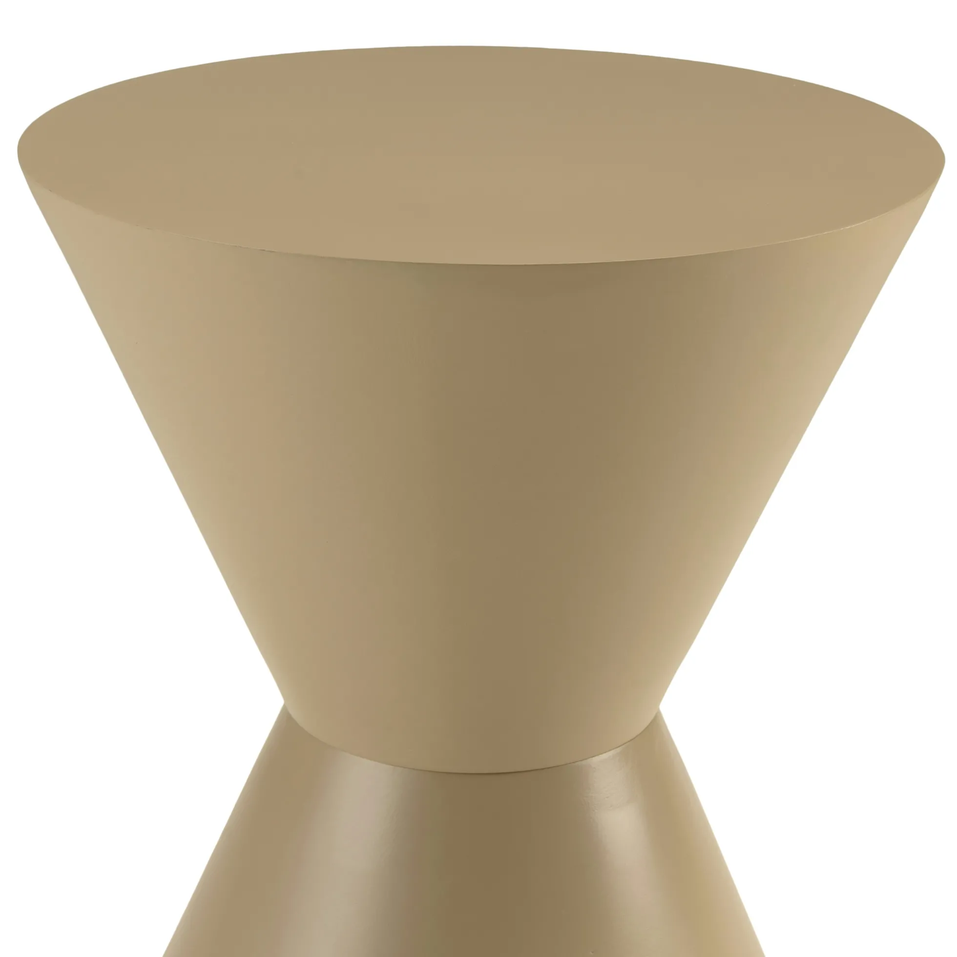 Table d'appoint ronde en bois peint taupe D35cm CASTILLE