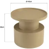Table d'appoint ronde en bois peint taupe D45cm CASTILLE