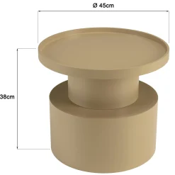 Table d'appoint ronde en bois peint taupe D45cm CASTILLE