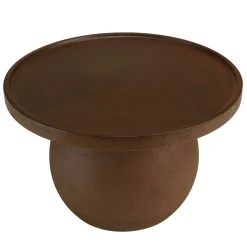 Table d'appoint ronde en béton marron D45cm CALVI