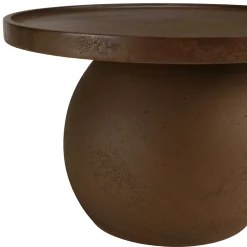 Table d'appoint ronde en béton marron D45cm CALVI