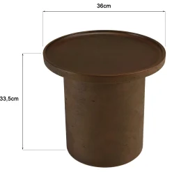 Table d'appoint ronde en béton marron D36cm CALVI