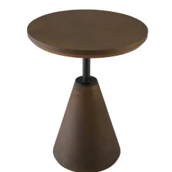 Table d'appoint ronde en béton marron D40cm CALVI