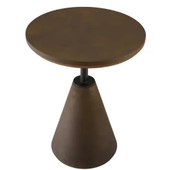 Table d'appoint ronde en béton marron D40cm CALVI
