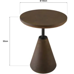 Table d'appoint ronde en béton marron D40cm CALVI