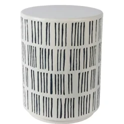 Table d'appoint ronde manguier blanc et noir NOVA
