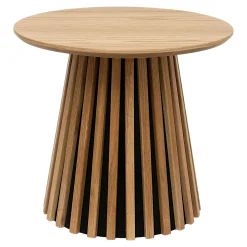 Table d’appoint ronde placage chêne pied rainuré AMSTERDAM