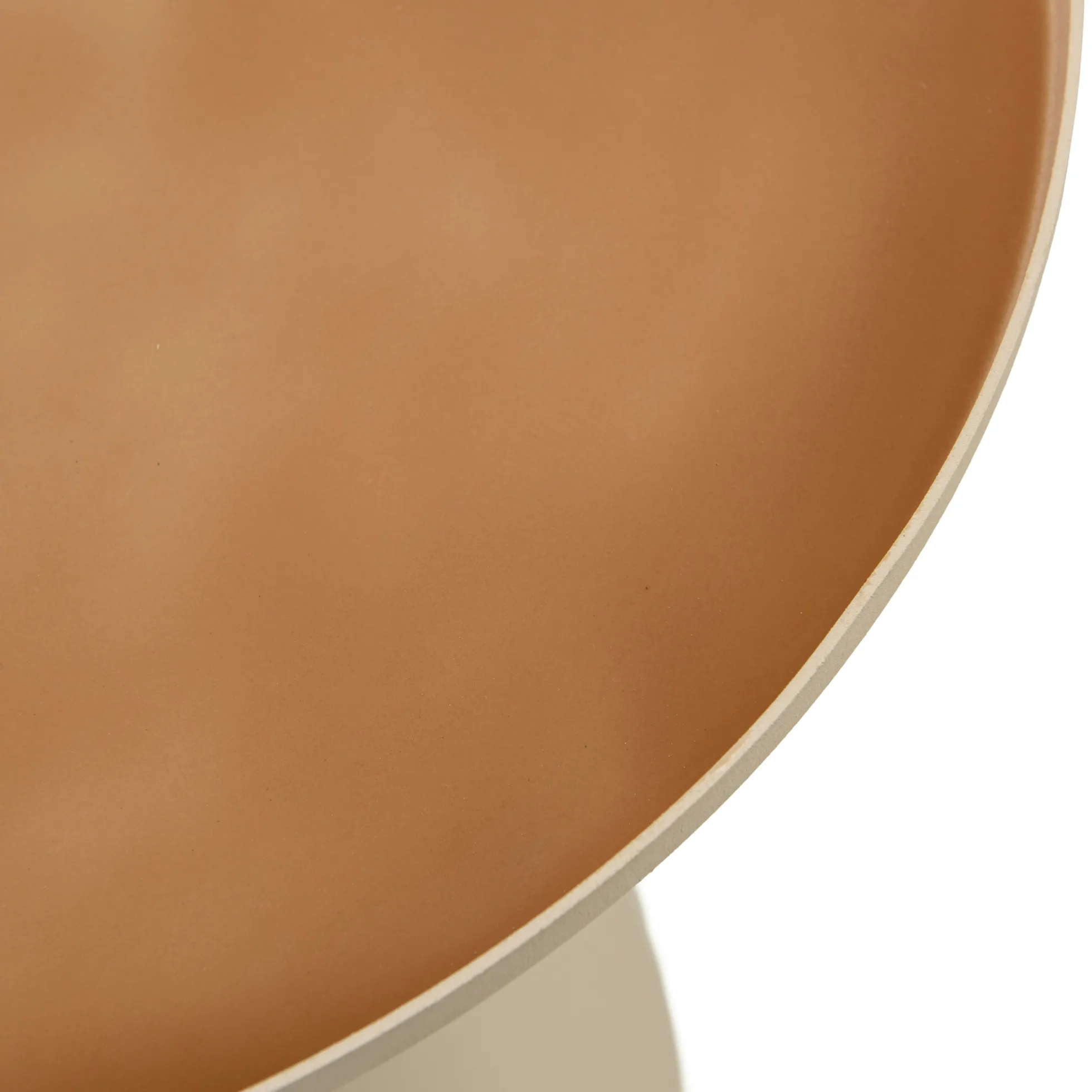 Table d'appoint ronde 40x40cm plateau en métal émaillé caramel TOSCA