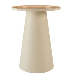Table d'appoint ronde 40x40cm plateau en métal émaillé caramel TOSCA