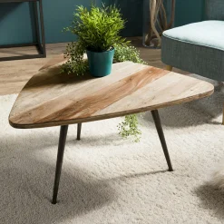 Table d'appoint triangulaire teck recyclé GM SWING