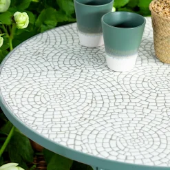 Table de balcon pliante vert d'eau D 60 cm GRENADE