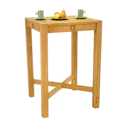 Table de bar carrée Hévéa 70x70x105cm TESSA