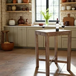 Table de bar carrée Hévéa 70x70x105cm TESSA