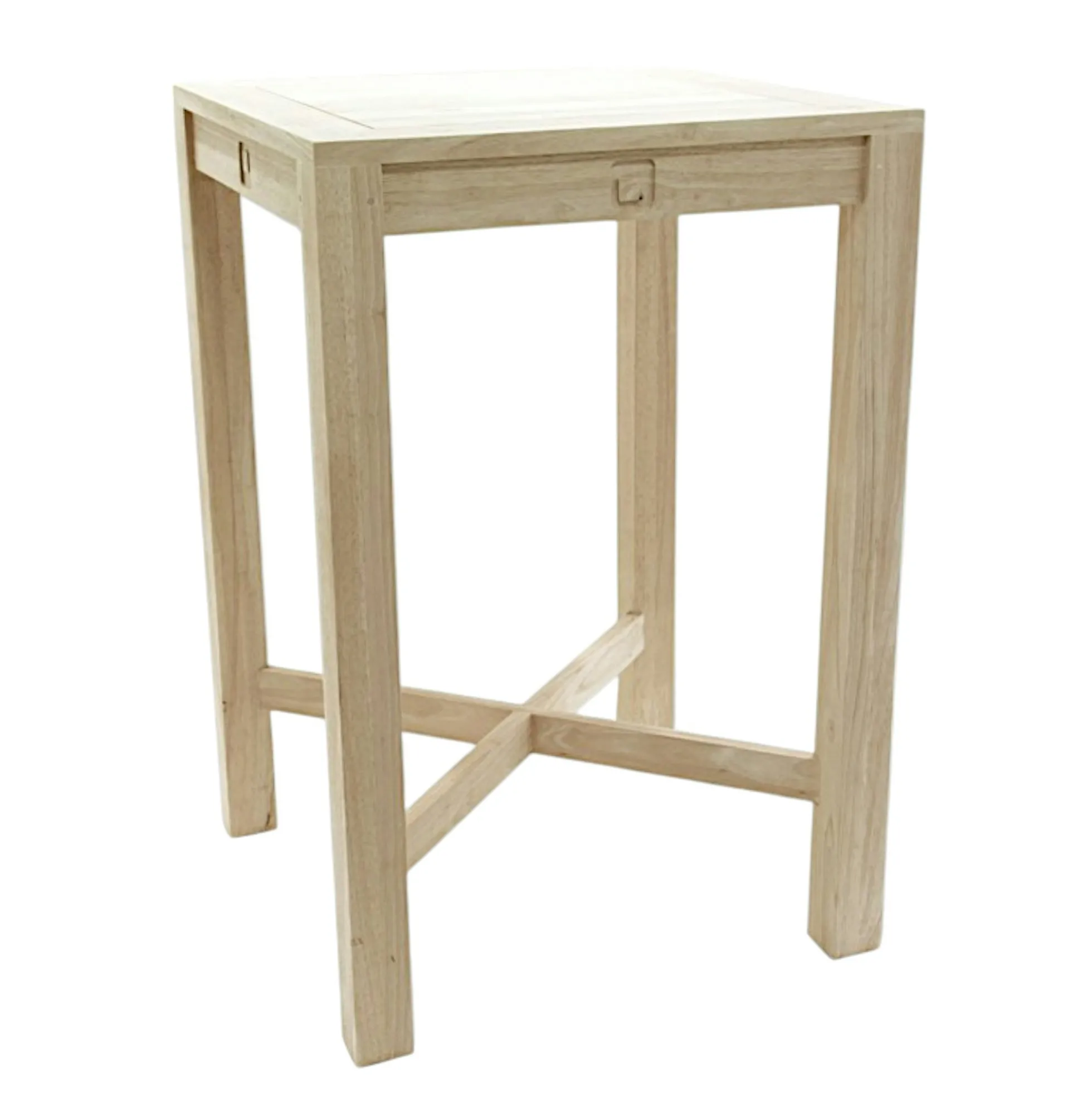 Table de bar carrée Hévéa 70x70x105cm TESSA