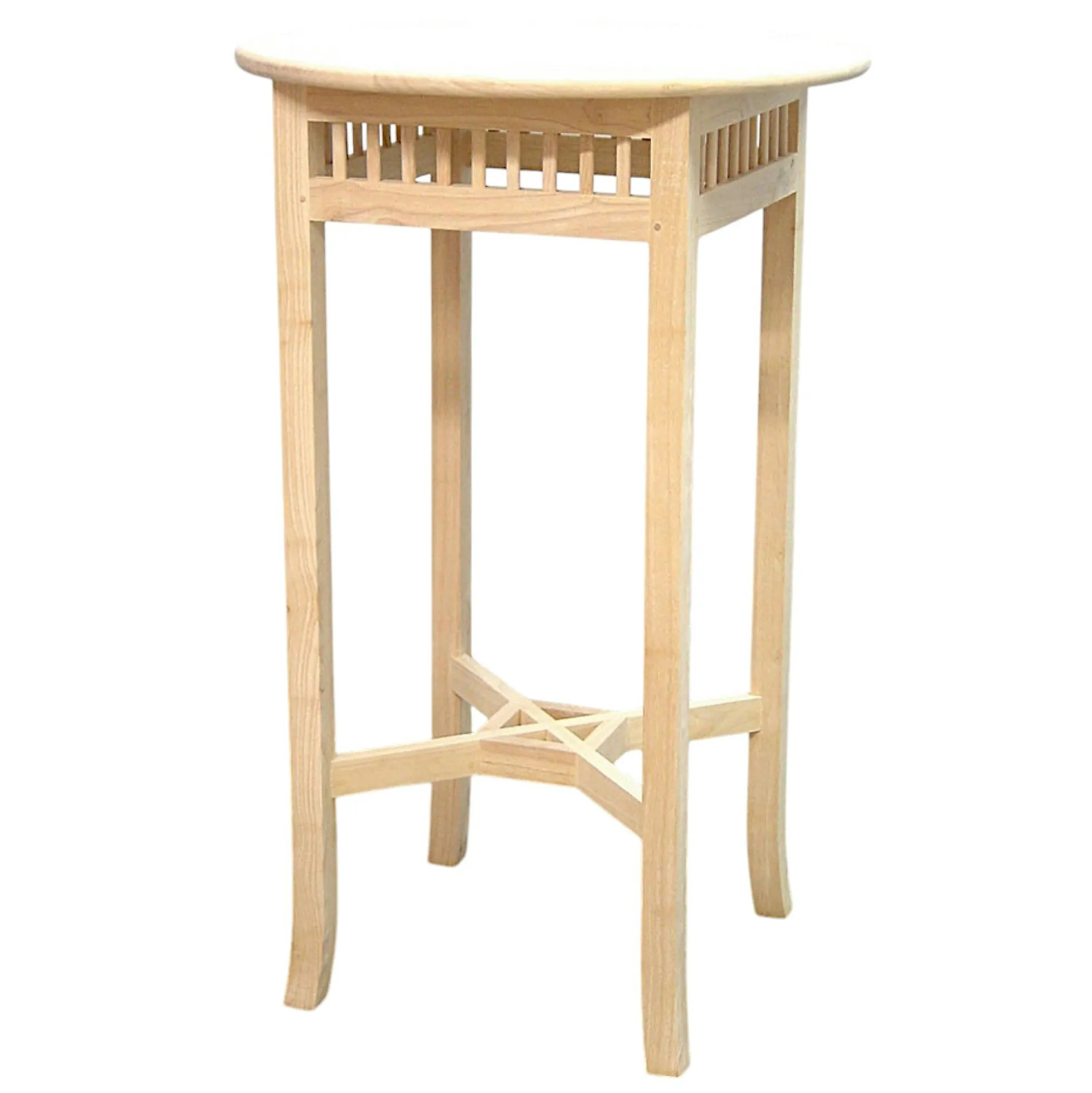 Table de Bar Hévéa pieds croisés D70xH110cm MAORI