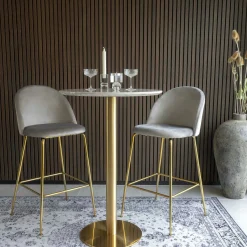 Table de bar ronde aspect marbre ø70 cm TORANO