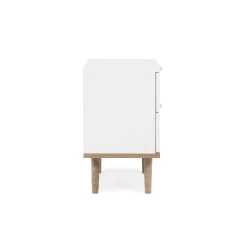 Table de chevet blanche 2 tiroirs ALVA