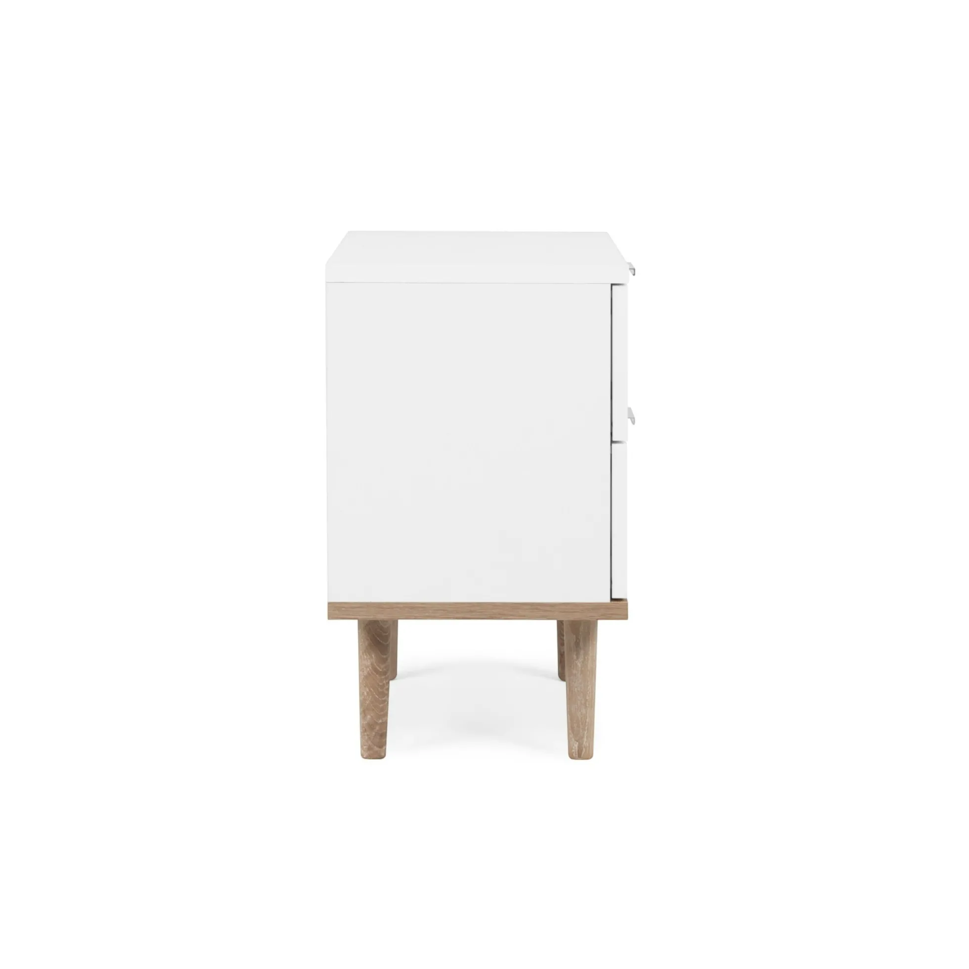 Table de chevet blanche 2 tiroirs ALVA