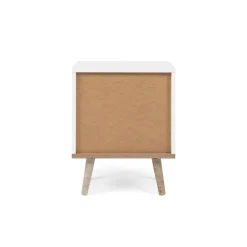 Table de chevet blanche 2 tiroirs ALVA