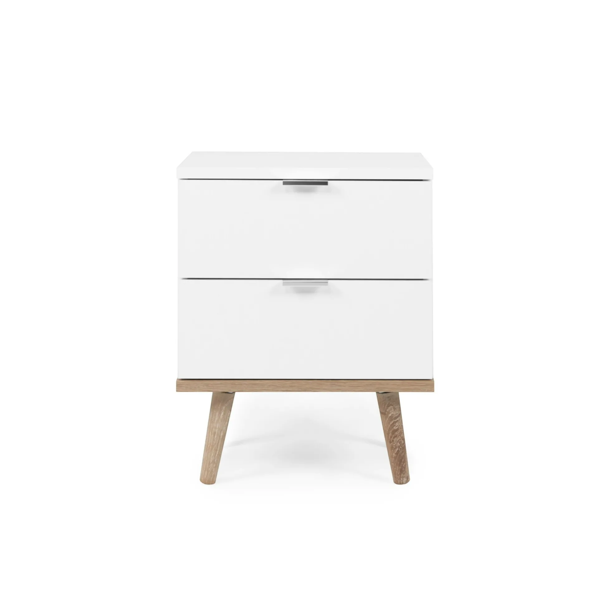 Table de chevet blanche 2 tiroirs ALVA