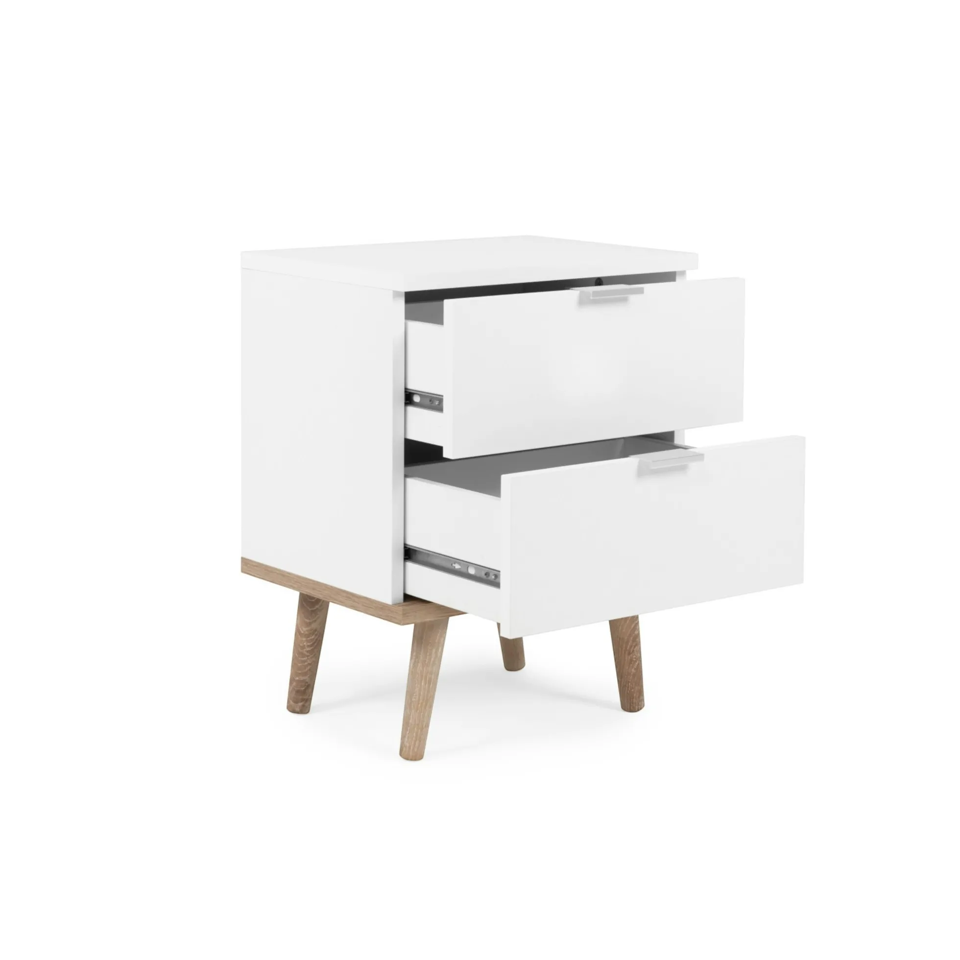 Table de chevet blanche 2 tiroirs ALVA