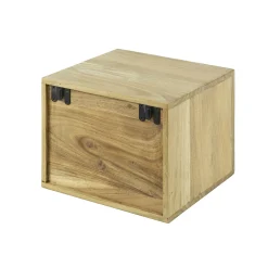 Table de chevet bois – 1 tiroir, forme cube MELBOURNE