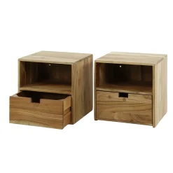 Table de chevet cube en bois d'acacia (lot de 2) MELBOURNE