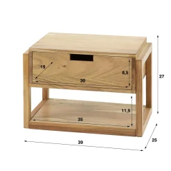 Table de chevet en bois d'acacia 1 tiroir suspendu MELBOURNE