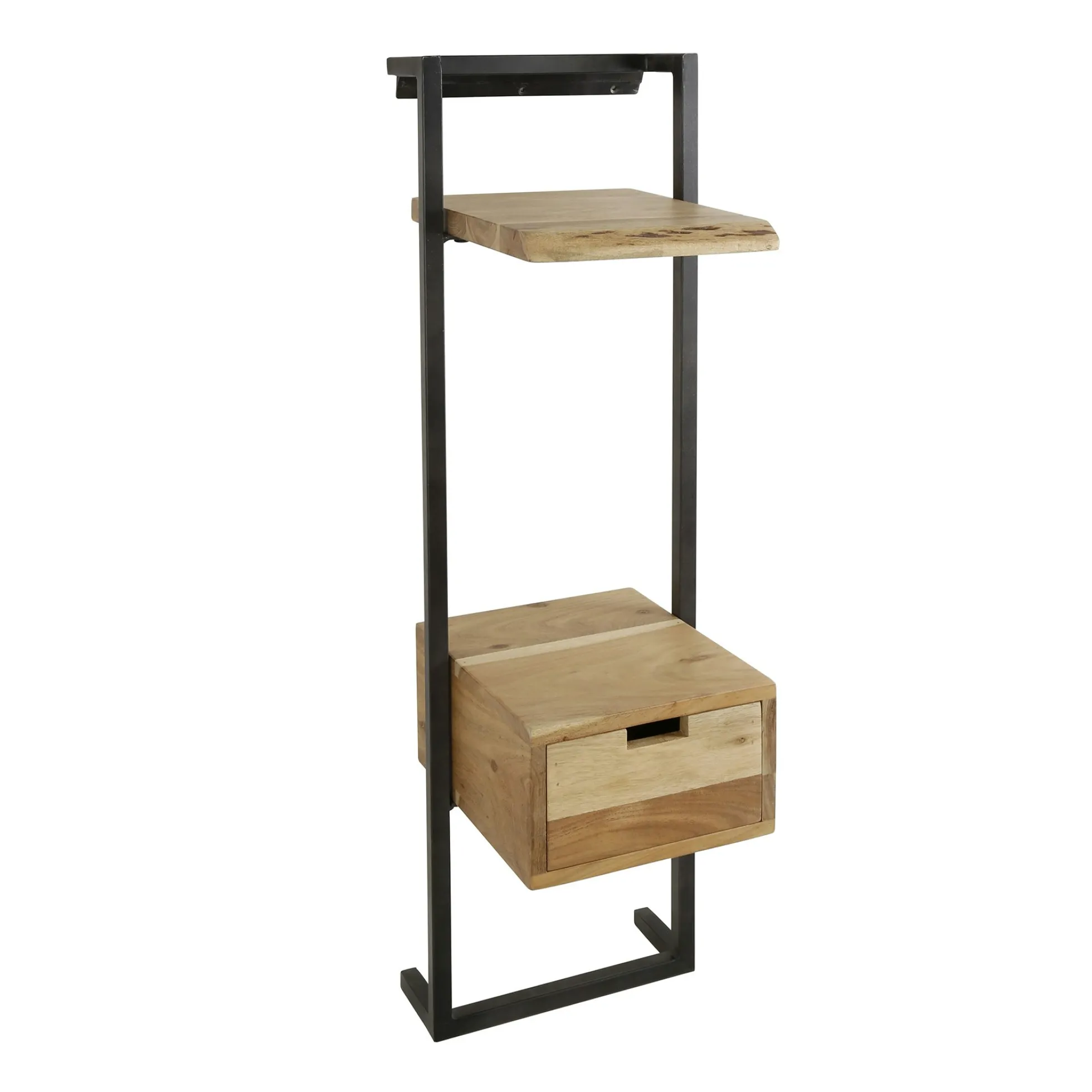 Table de chevet en bois d'acacia structure colonne MELBOURNE