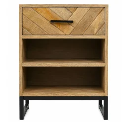 Table de chevet en bois de manguier 1 tiroir BRIX